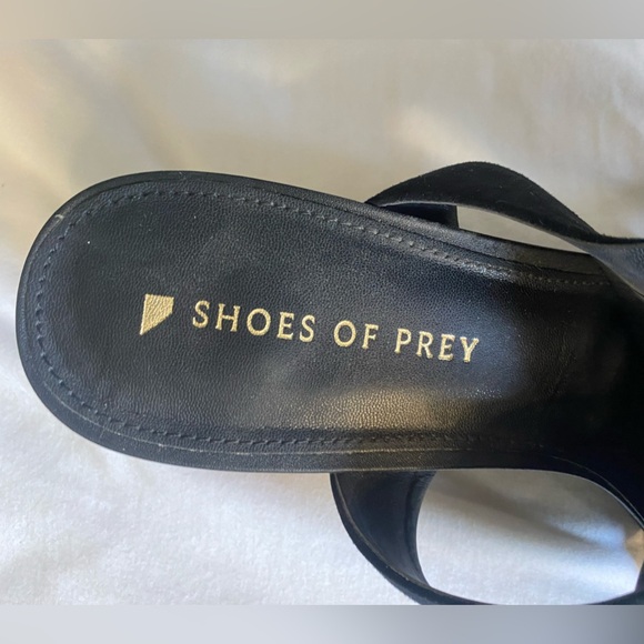 Shoes Of Prey Black Leather Suede Low Block Cork Heel Ankle Ties SZ US 12 Custom - Picture 9 of 15